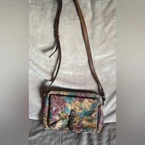 Patricia Nash Fresco Italian Bouquet Floral Leather Crossbody Bag